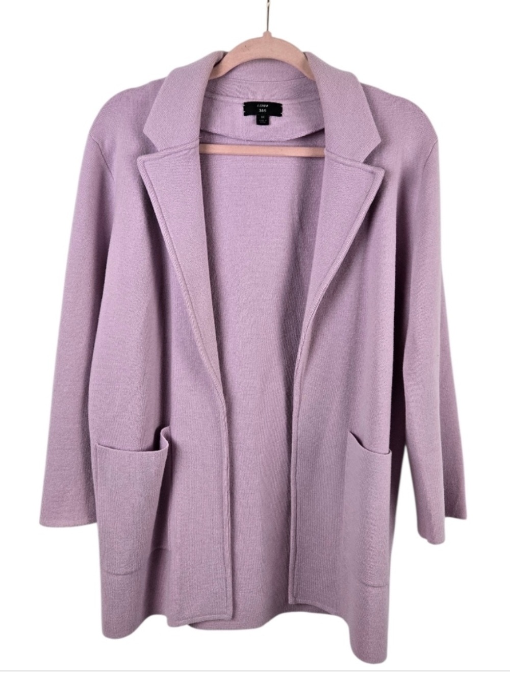 J Crew 365 Lilac Sophie Open Front Lavender Open Front Sweater Cardigan